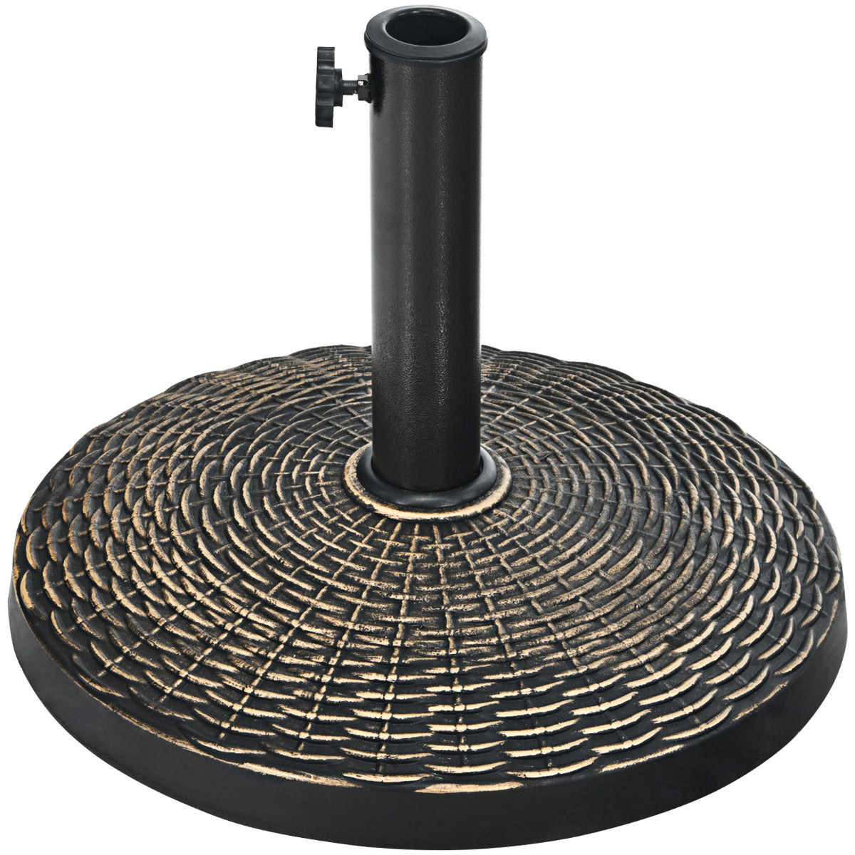 Base de Guarda-Sol para Sombrinha Φ38/48mm Resistente Suporte Redondo para Guarda-Sol de 10 kg para Jardim Praia Piscina Bronze