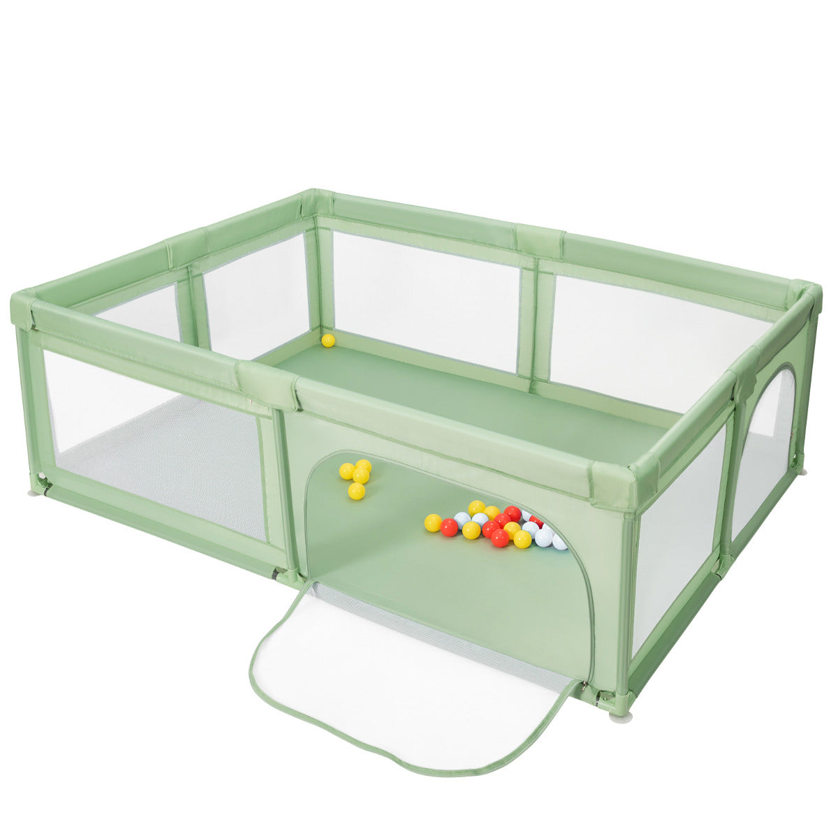 Parque para bebés – 205 x 147 x 68 cm – Verde – tecido Oxford