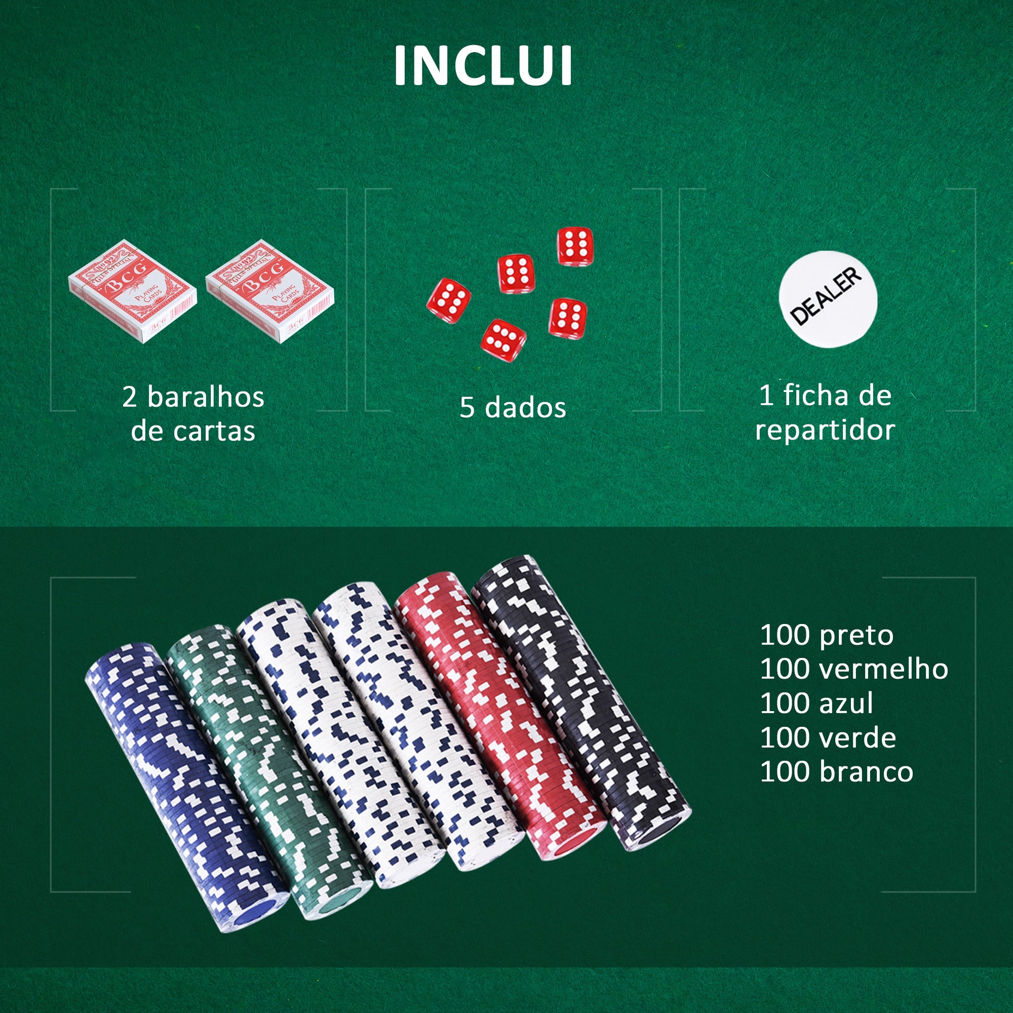 Mala de Poker Profissional Multicor 56x22x7cm