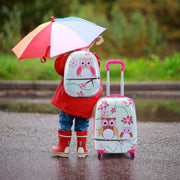Conjunto de Mala de Viagem Coruja para Crianças 2 em 1 Adorável bagagem com rodas com Mochila