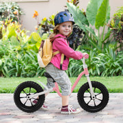 Bicicleta de Equilíbrio de 30 cm com Manillar e Assento Ajustáveis - Rosa
