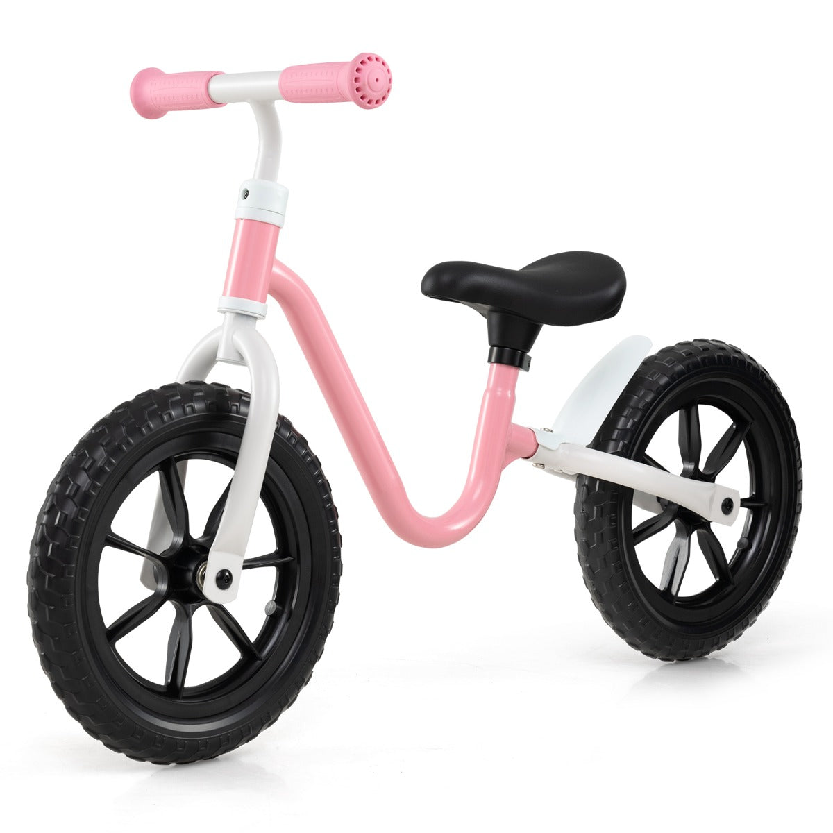 Bicicleta de Equilíbrio de 30 cm com Manillar e Assento Ajustáveis - Rosa