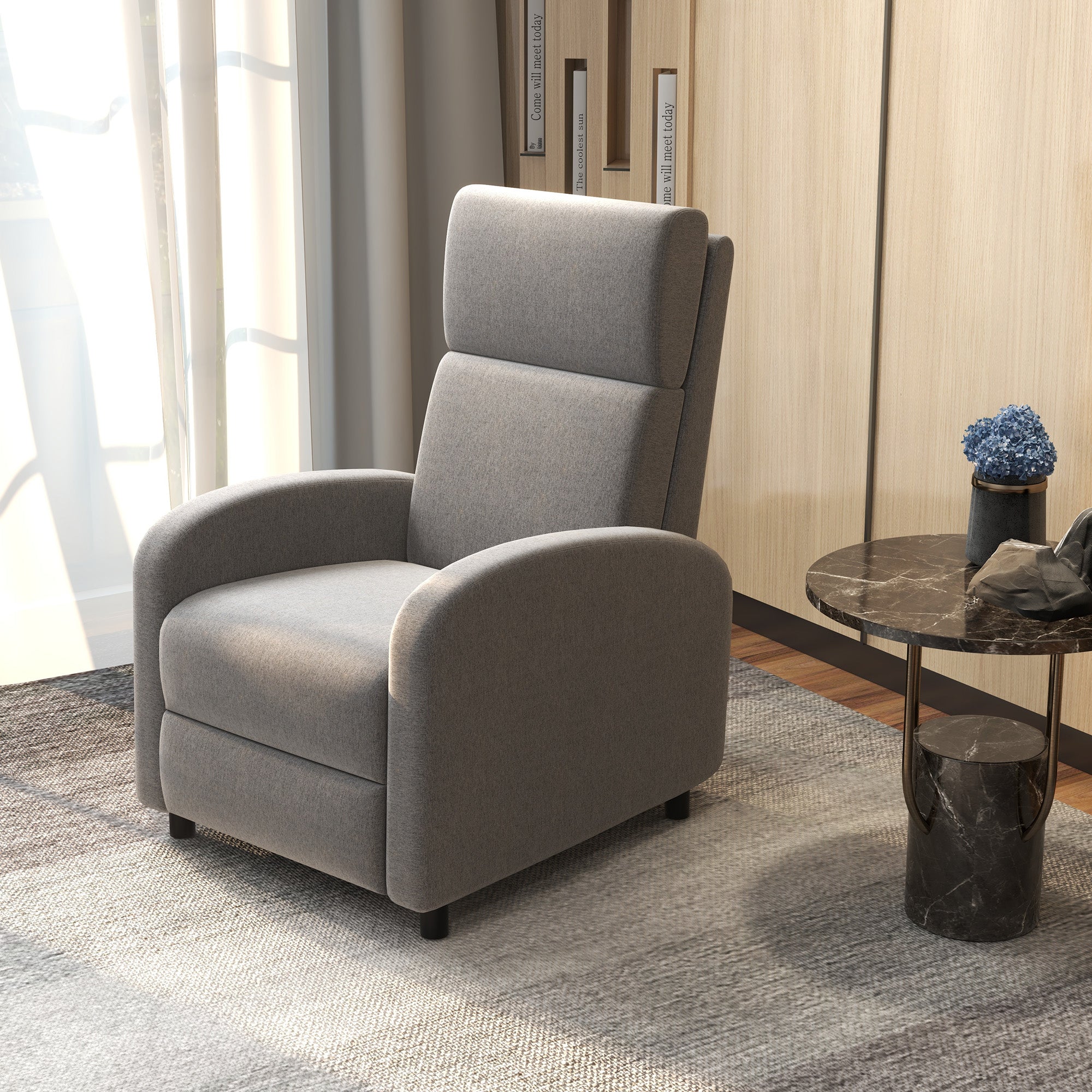 Poltrona Relax Reclinável 64x86x102 cm Cinzento