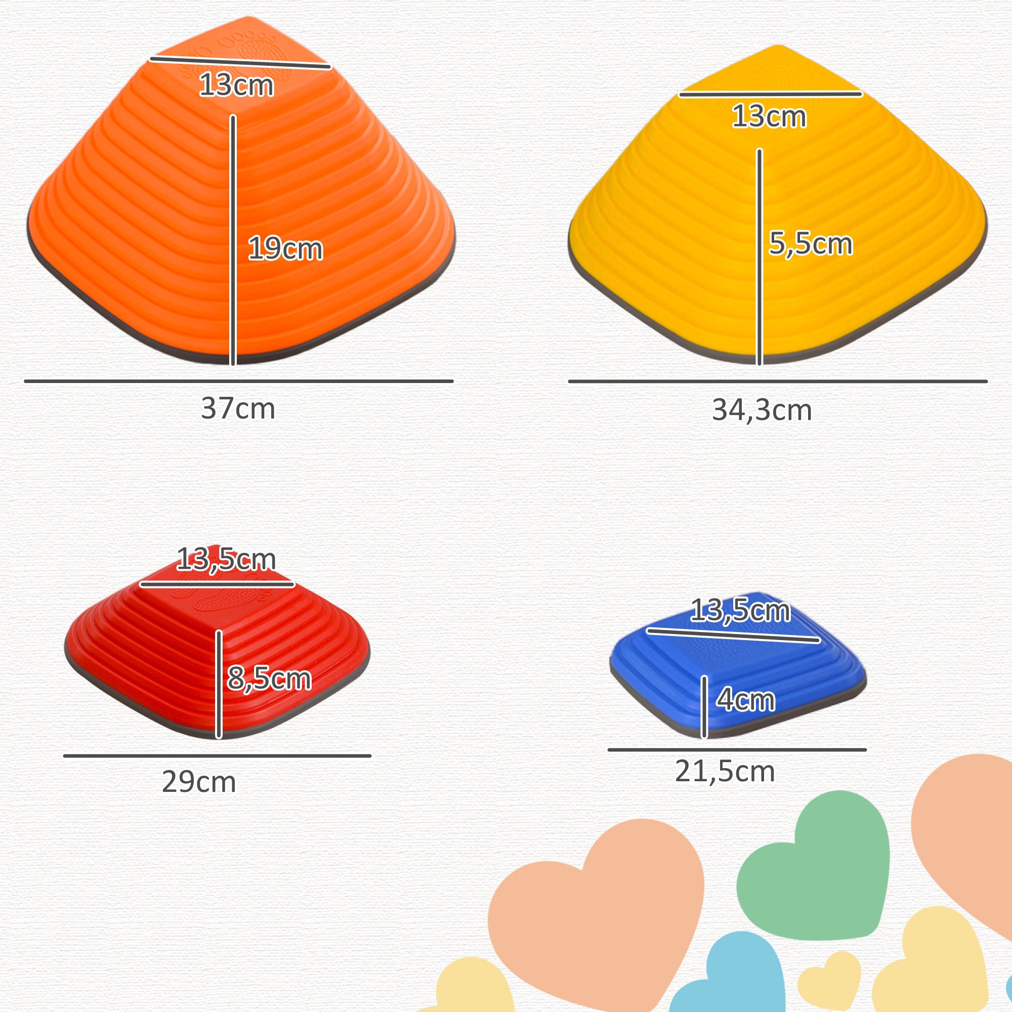 Conjunto de Blocos de Equilíbrio Multicor 37x37x19 cm para Crianças acima de 3 Anos