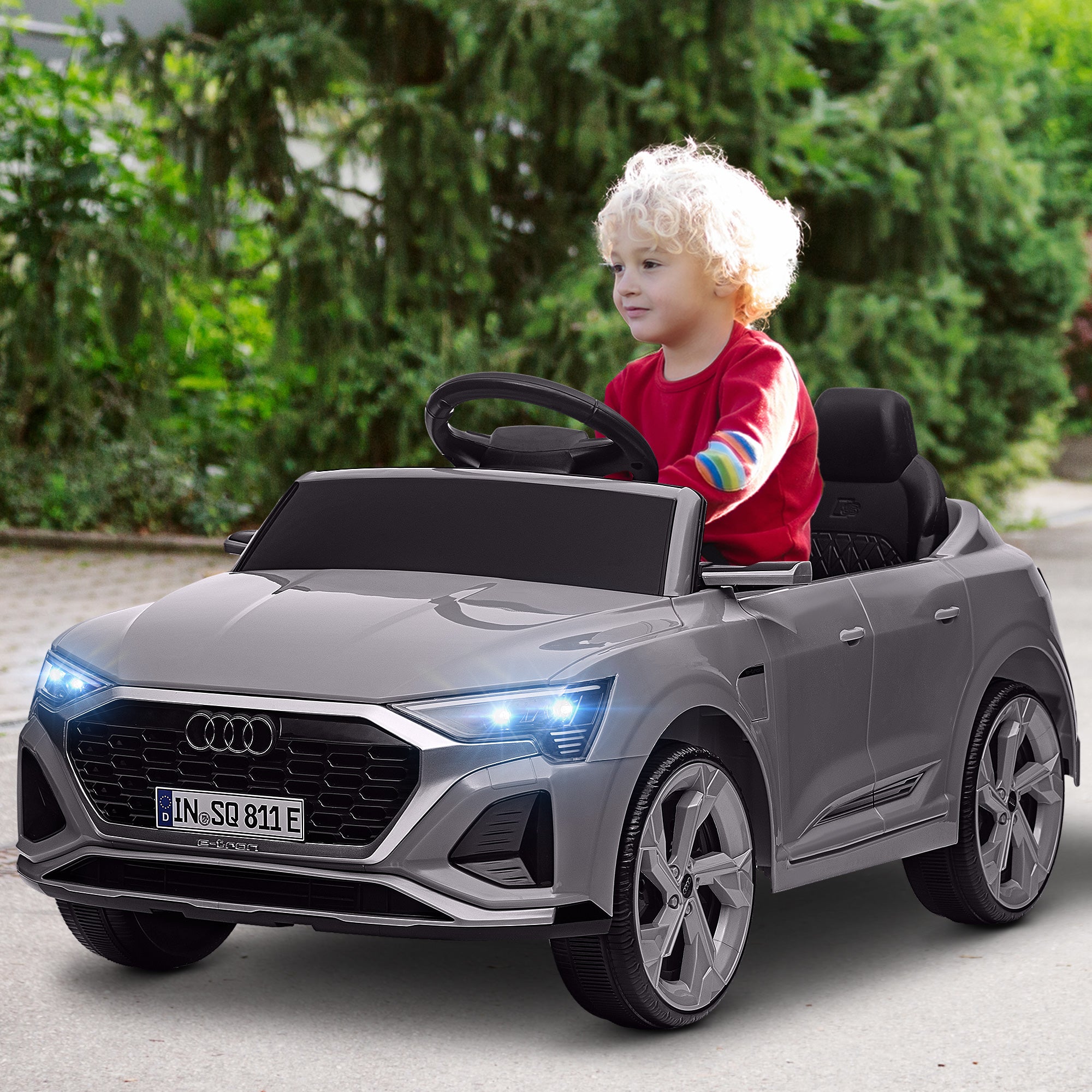 Carro Elétrico Infantil Cinzento 98x49,5x43 cm - Audi Q8 Etron Sportback