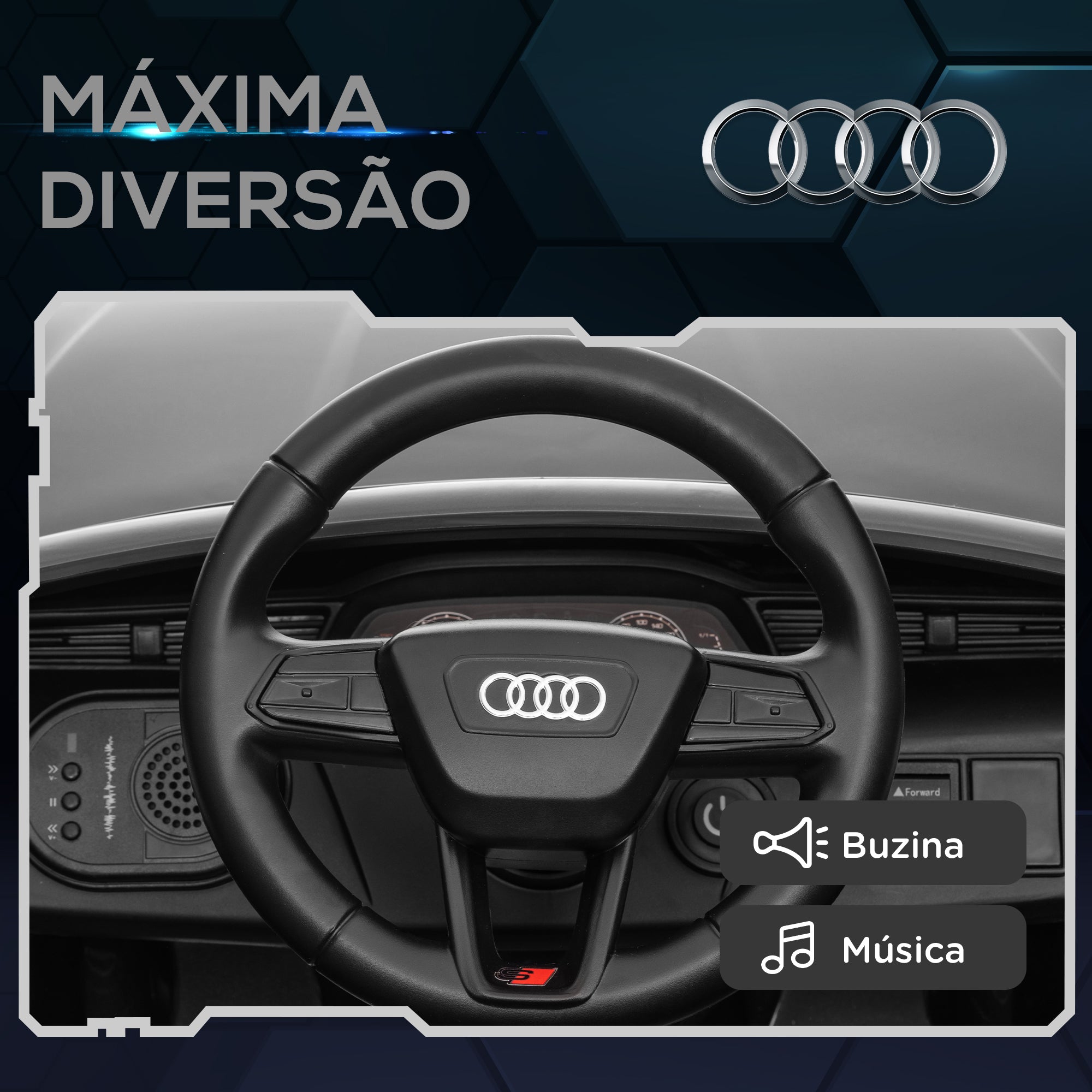 Carro Elétrico Infantil Cinzento 98x49,5x43 cm - Audi Q8 Etron Sportback