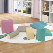 Conjunto de 7 Peças de Atividades para Escalar e Gatinhar Bloco de Espuma Brinquedo Educativo para Crianças +1,5 Anos Azul
