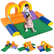 Bloques de Escalada de Espuma de 10 Peças para Ginásio de Jogo em Couro Artificial - Naranja