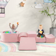 Conjunto de Escalada e Rampa para Crianças – 5 peças – Rosa – Tecido e Espuma