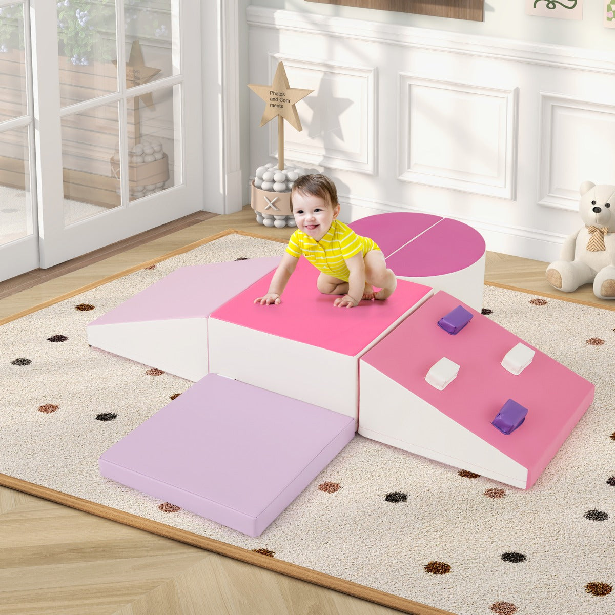 Conjunto de Blocos de Escalada – Rosa – Espuma EPE