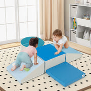 Conjunto de 6 Blocos de Espuma para Crianças com Velcro - Escalada Suave e Leve para Interior - Azul