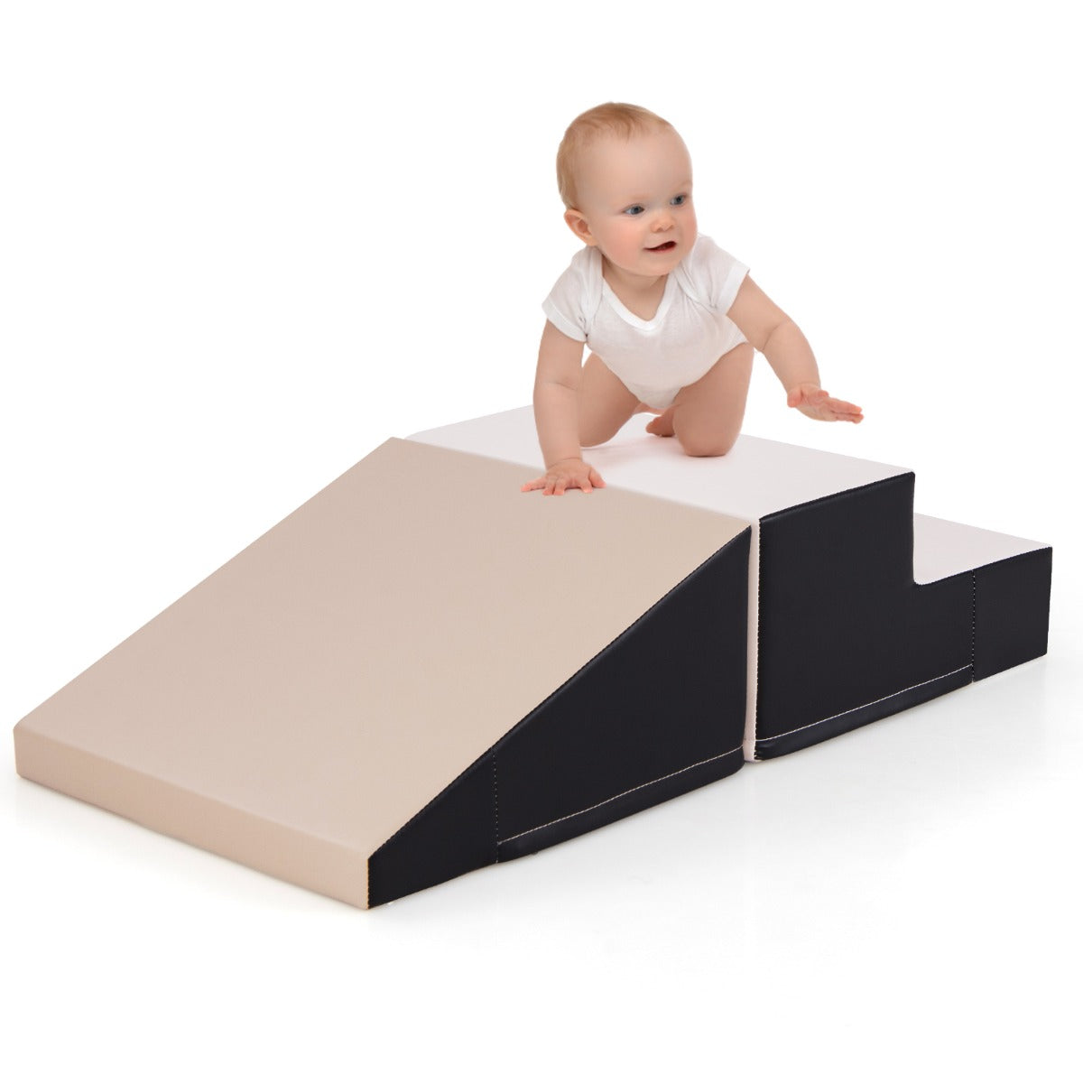 Escalador e Escorrega para Bebés e Crianças Pequenas – 100 x 50 x 25 cm – Cinzento – Espuma