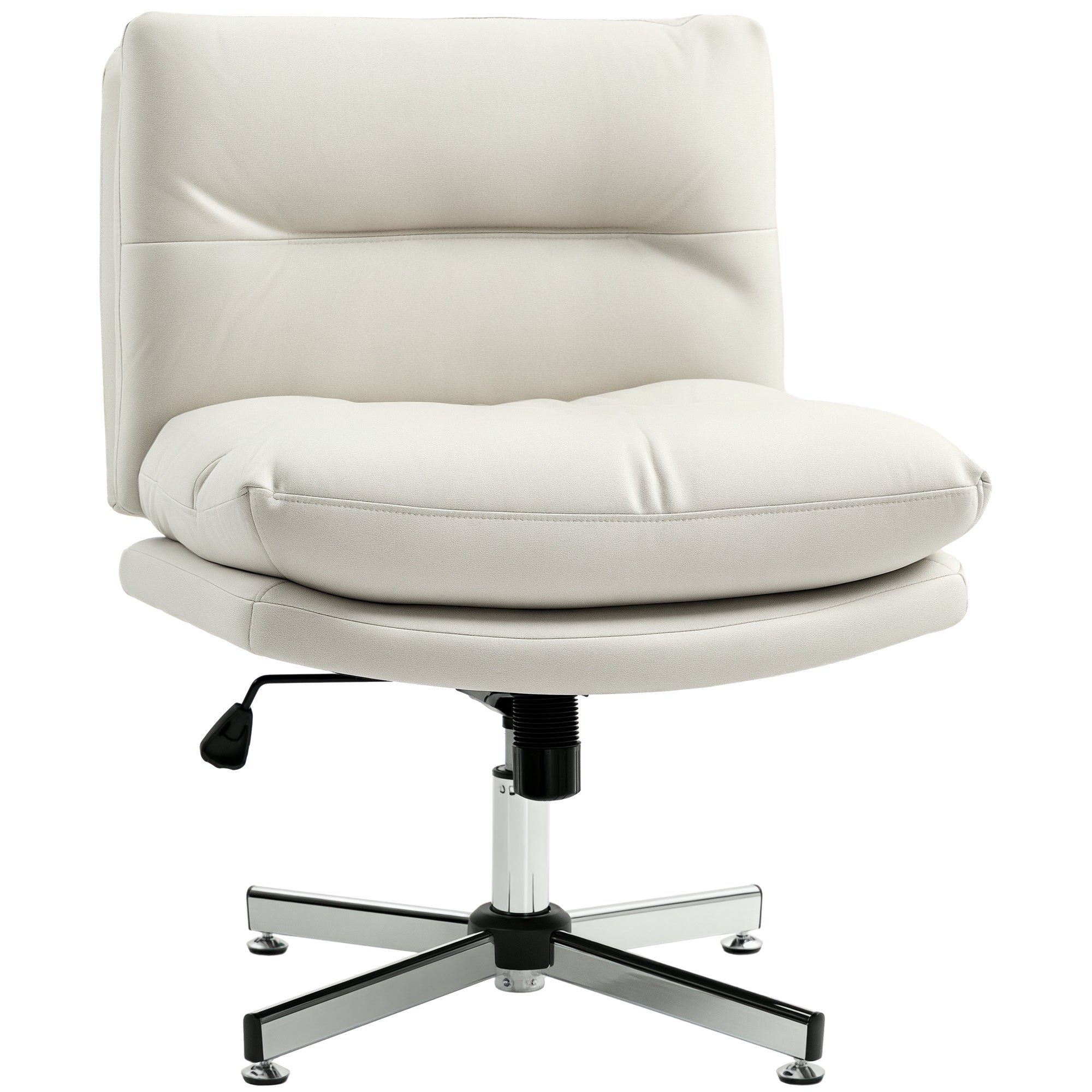 Cadeira de Escritório Cinza Claro 65x65x84-94 cm Sem Apoio para Braços