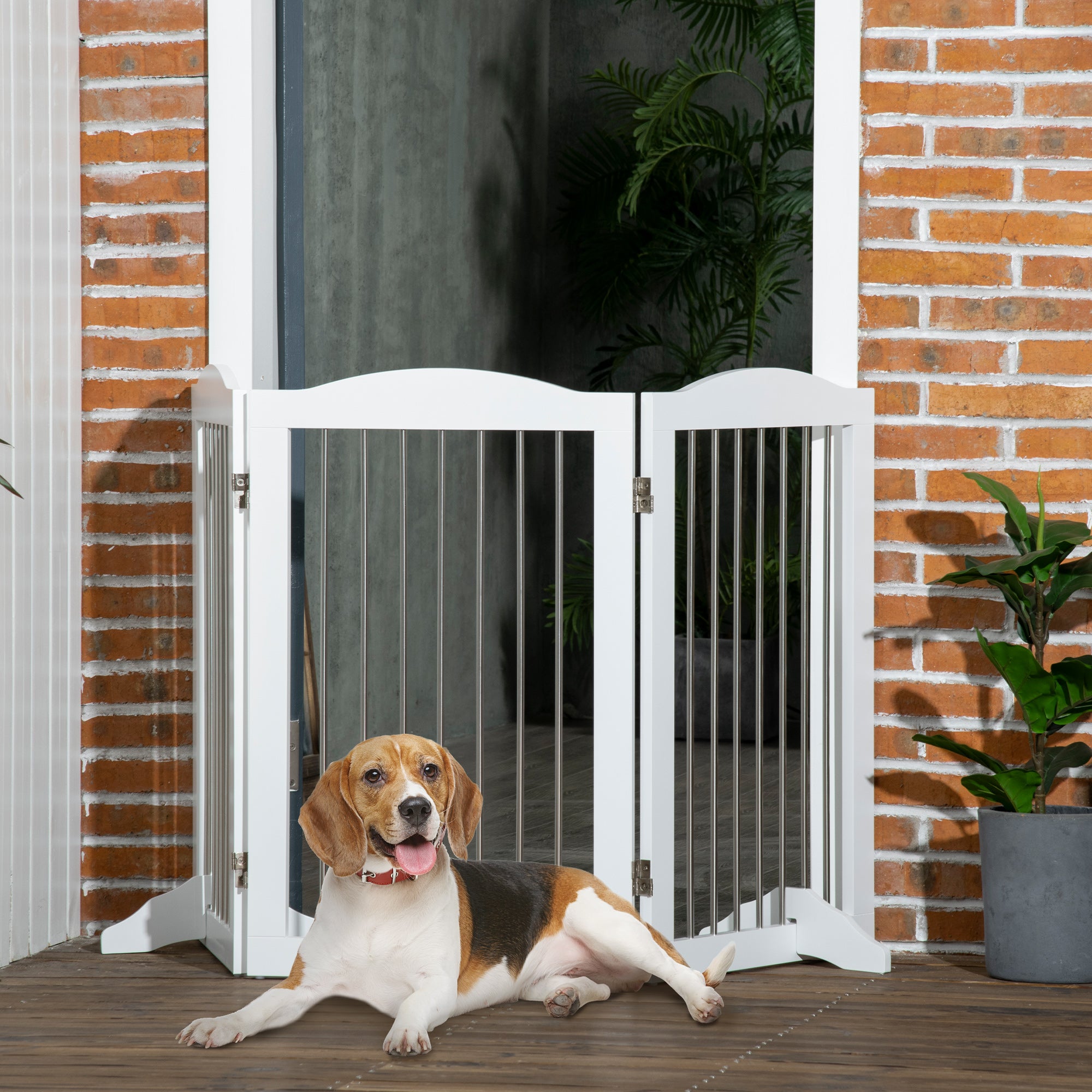 Barreira de Segurança para Cães 154x30x80cm - Branco
