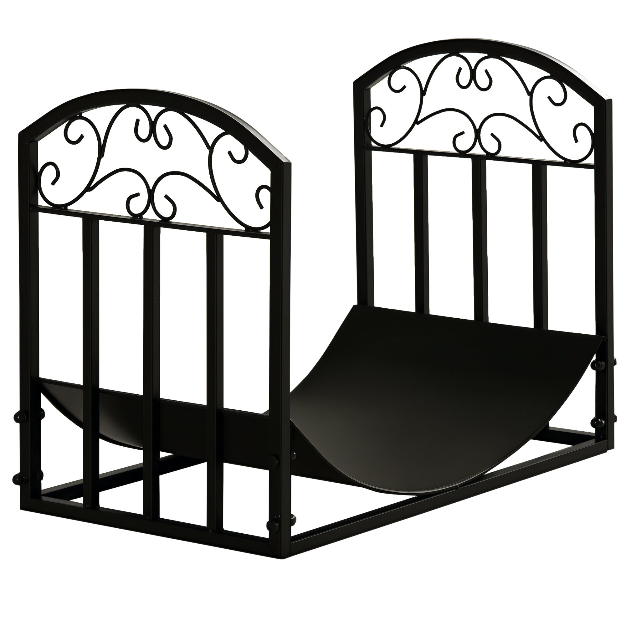 Suporte para Lenha Curvo Preto 60,5x36x46,5 cm - Capacidade 60 kg