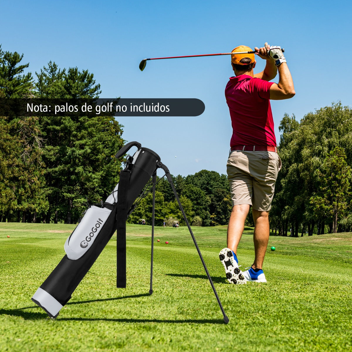 Bolsa de Golfe Leve com Suporte para Campo de Treino Par 3 e Campos Executivos para Mulheres e Homens - Cinzento