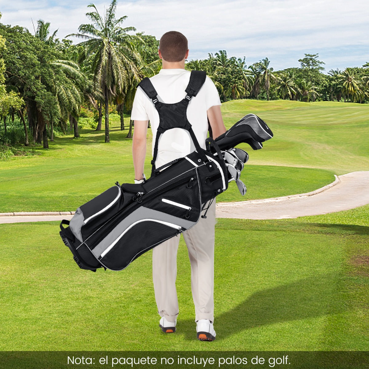 Bolsa para Golfe com Divisores Superiores de 14 Direções – Cinzenta