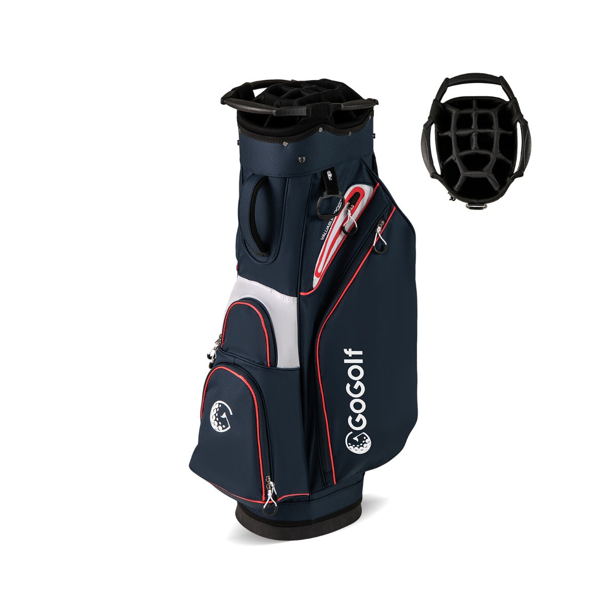 Bolsa de Golfe com 14 Divisórias Bolsa de Golfe com Capa de Chuva com 6 Bolsos com Fecho Porta Toalhas Azul