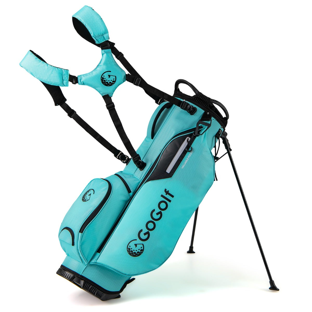 Bolsa de Golfe com Tripé, 8 Divisórias, 5 Bolsos com Zíper e Alça de Ombro Ajustável - Azul