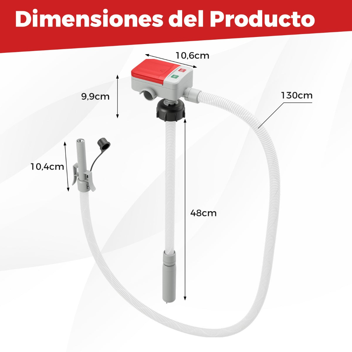 Bomba de Transferência de Combustível com Sensor Auto-Stop e Proteção Contra Sobrecarga de Fluxo Rápido de 12 LPM