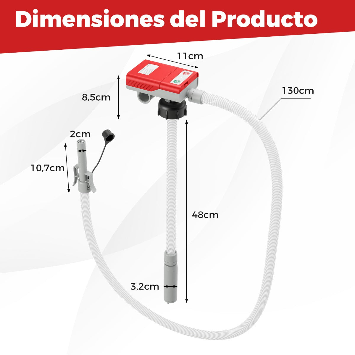 Bomba de Transferência de Combustível com Sensor Auto-Stop e Proteção Contra Sobrecarga - 14 LPM