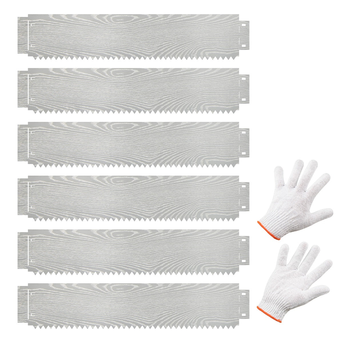 Conjunto de 6 Peças de Borda de Paisagem de Metal Galvanizado Antioxidante Sem Escavação para Pátio Caminho 110 x 22 cm Prateado