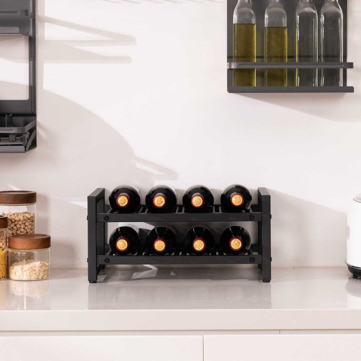 Garrafeira de Vinho – 42,5 x 24,5 x 20,5 cm – Preto – Metal