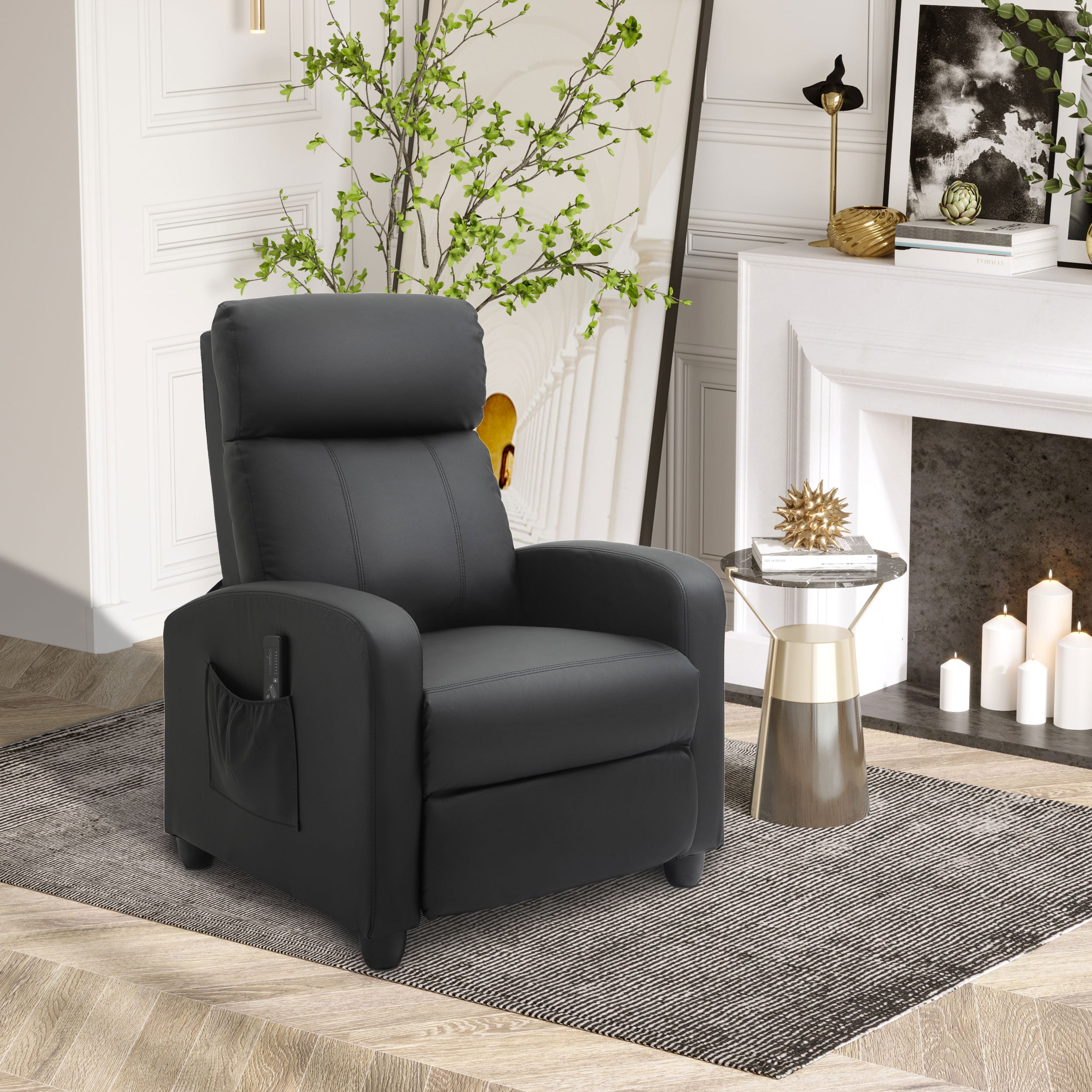 Poltrona de Massagem Relax Reclinável 68x88x98 cm Preto