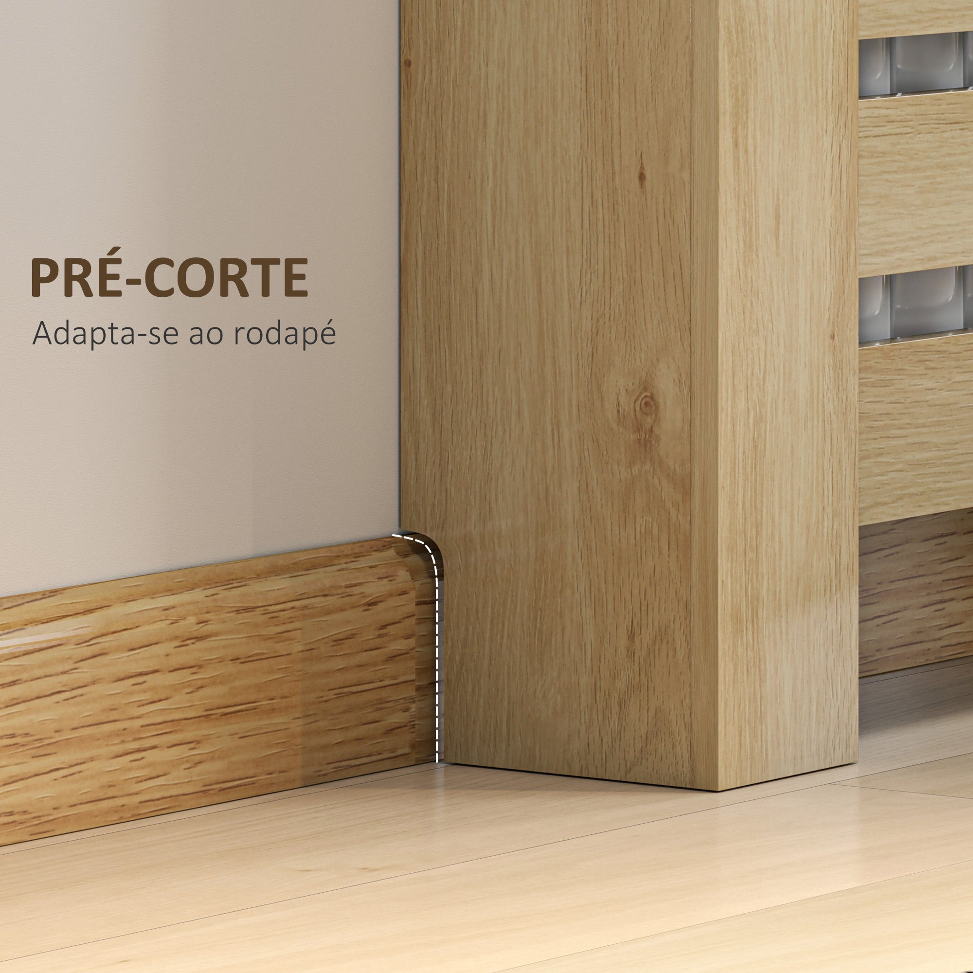 Cobertura para Radiador em MDF – 78x19x95,5 cm – Cor de Carvalho