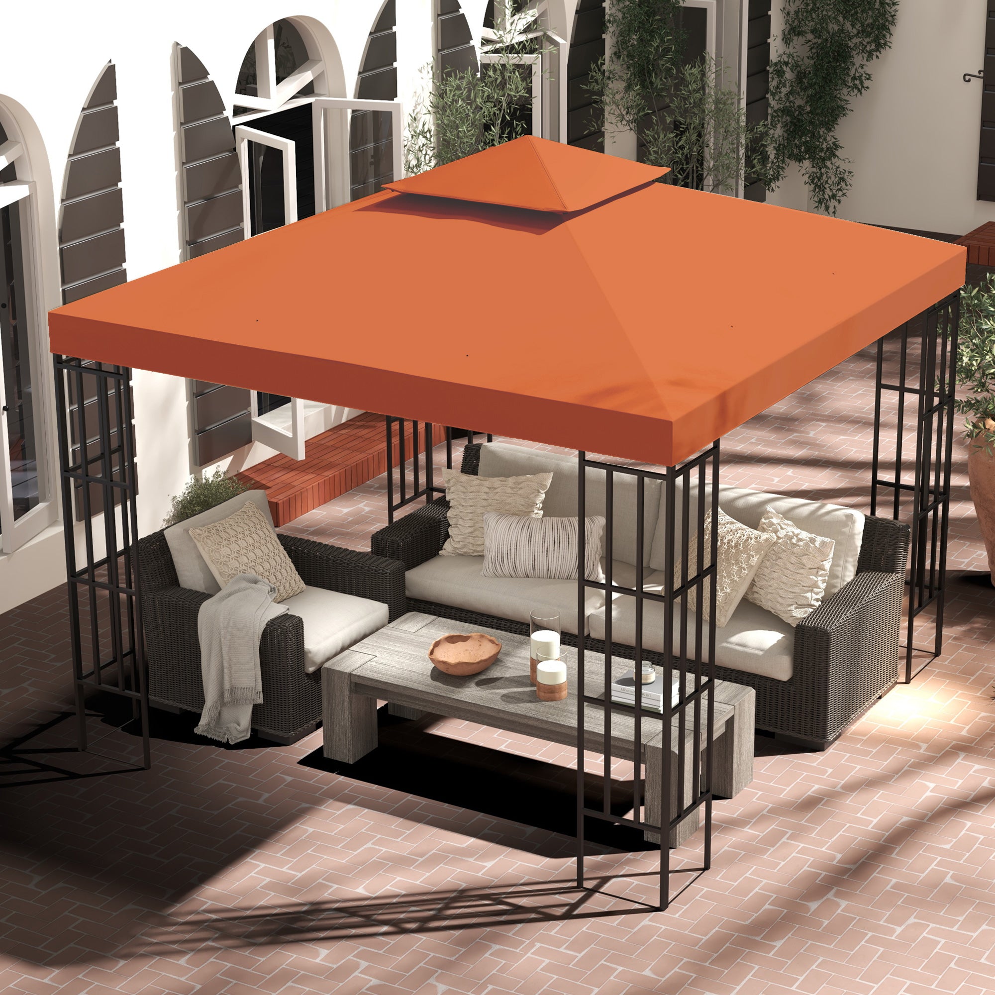 Toldo de Substituição Terracota 300x300 cm para Pérgolas de Jardim