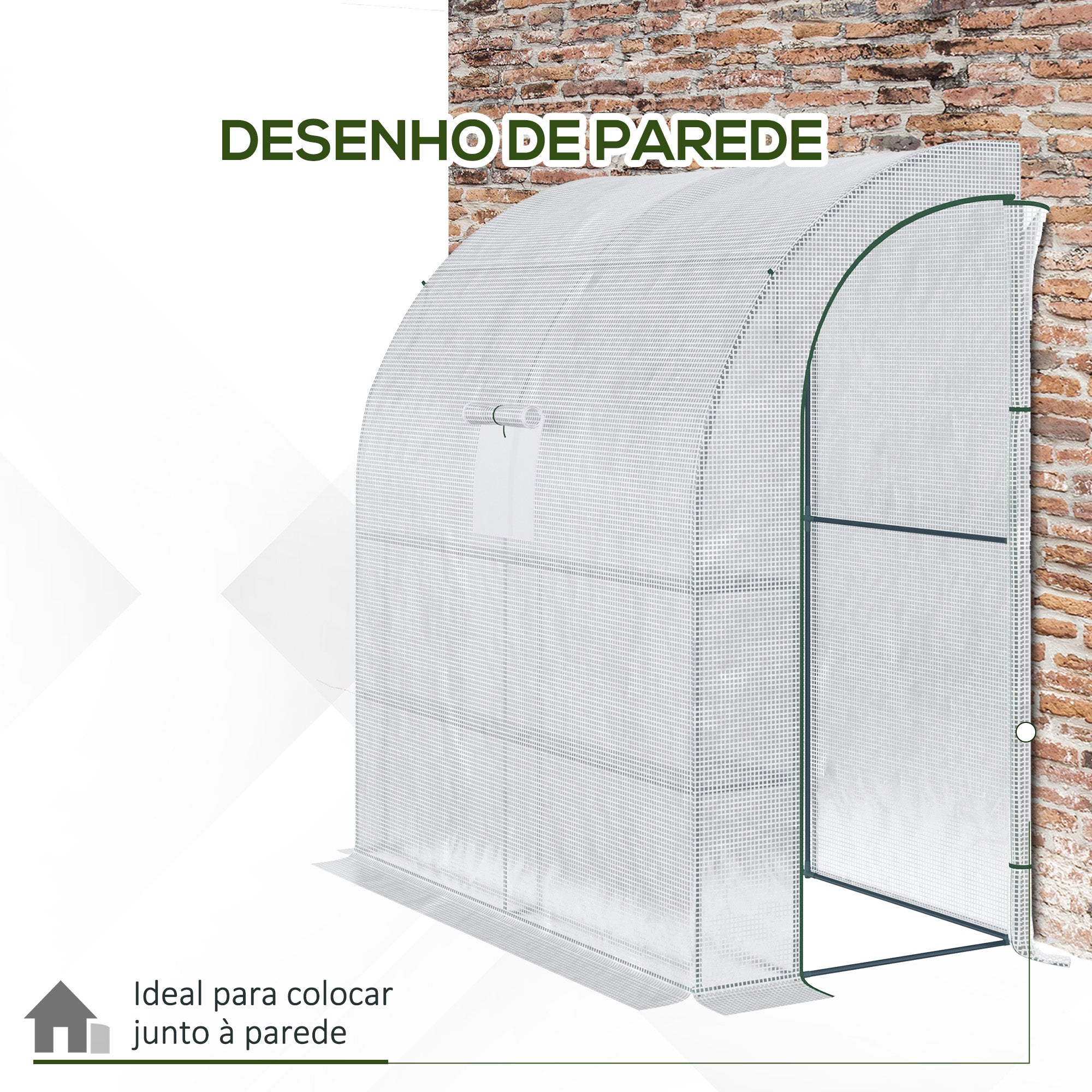 Estufa de Exterior – 200x100x215 cm – Cor Branca – Aço