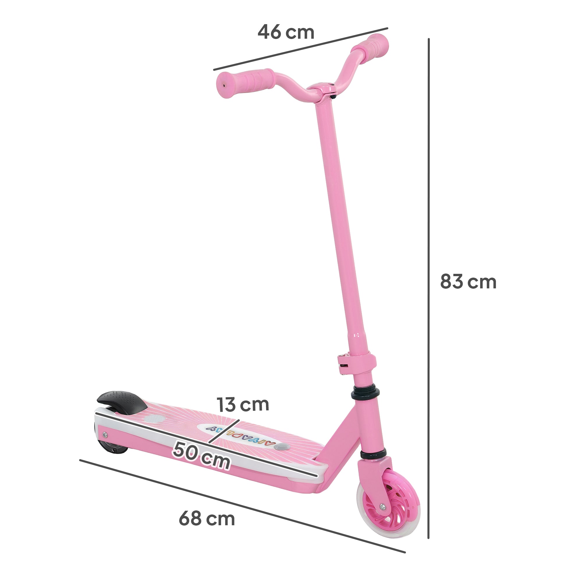 Trotinete Elétrica para Crianças 4-7 Anos - Rosa (68x46x83 cm)