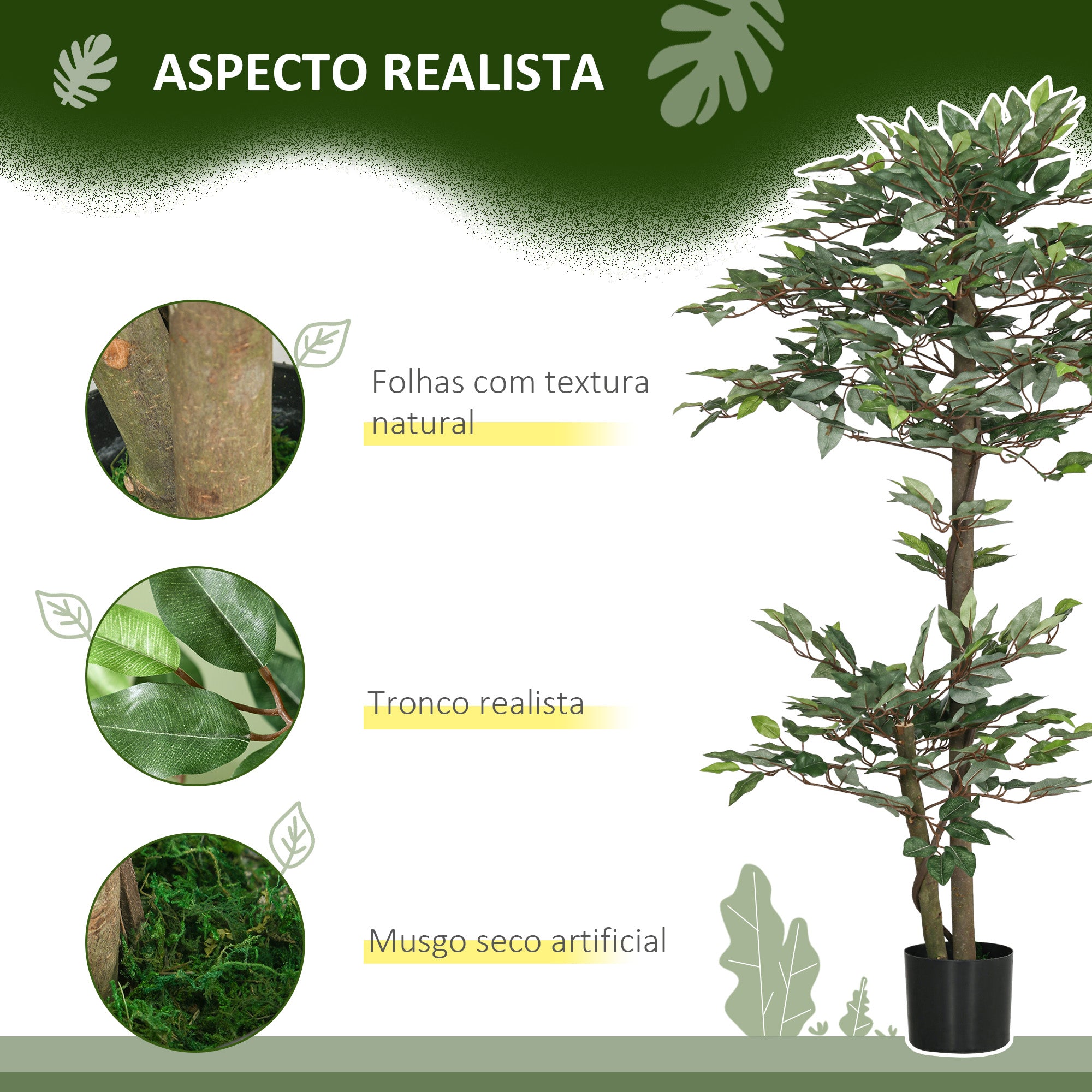 Planta Artificial Ficus 150 cm Verde