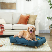 Sofá Cama para Cães Grandes 96x66x24 cm Azul