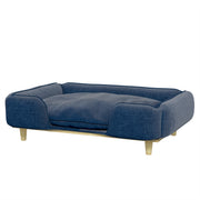 Sofá Cama para Cães Grandes 96x66x24 cm Azul