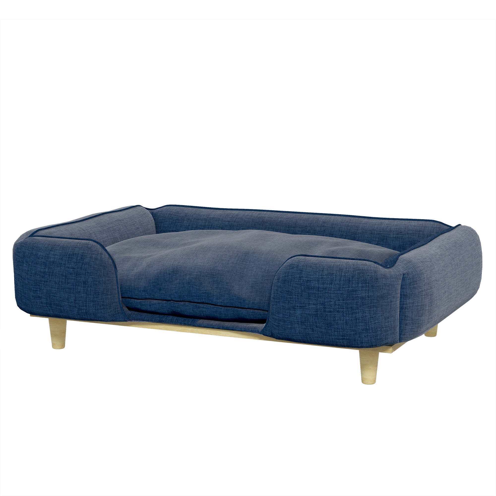 Sofá Cama para Cães Grandes 96x66x24 cm Azul