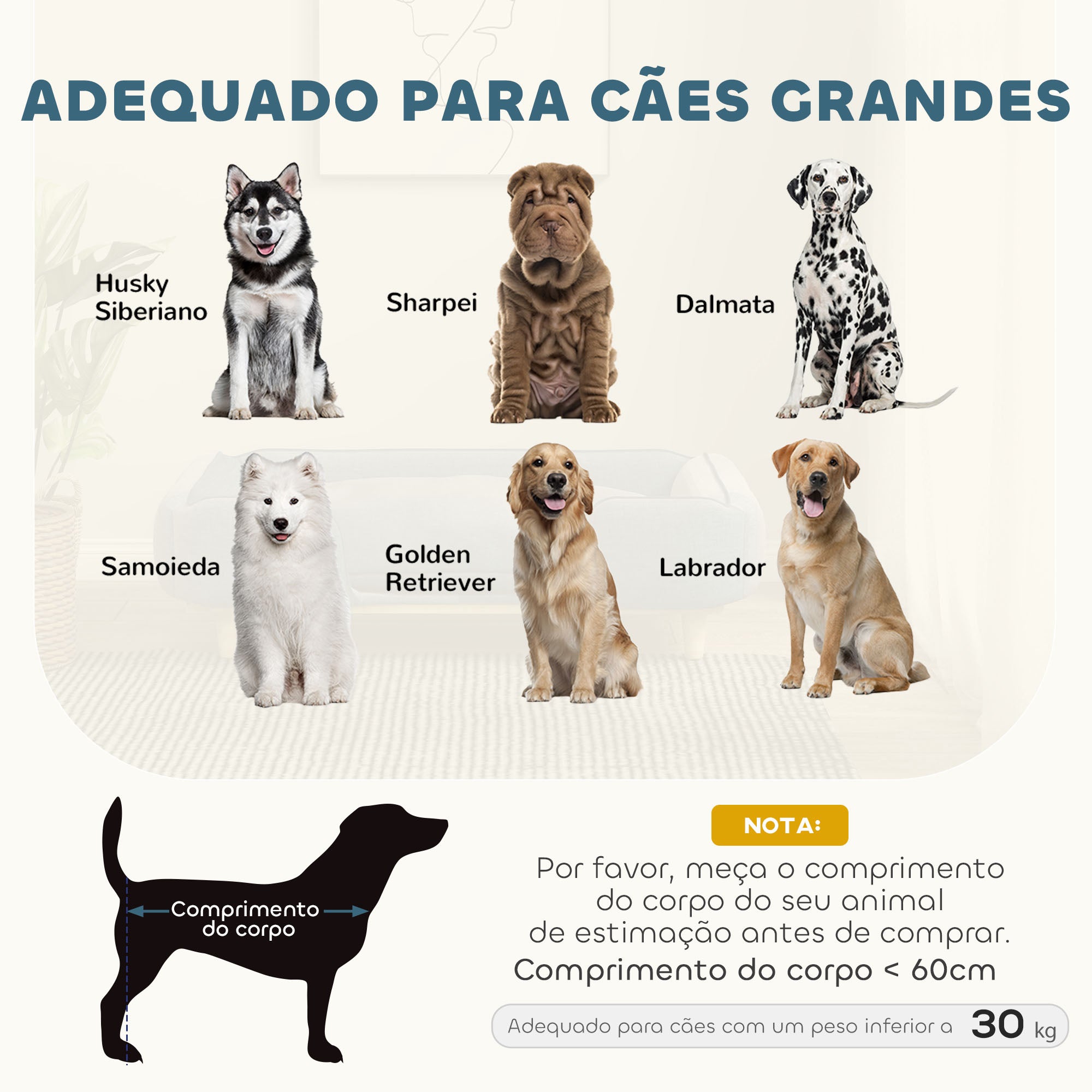 Sofá Cama para Cães Grandes 96x66x24 cm Azul