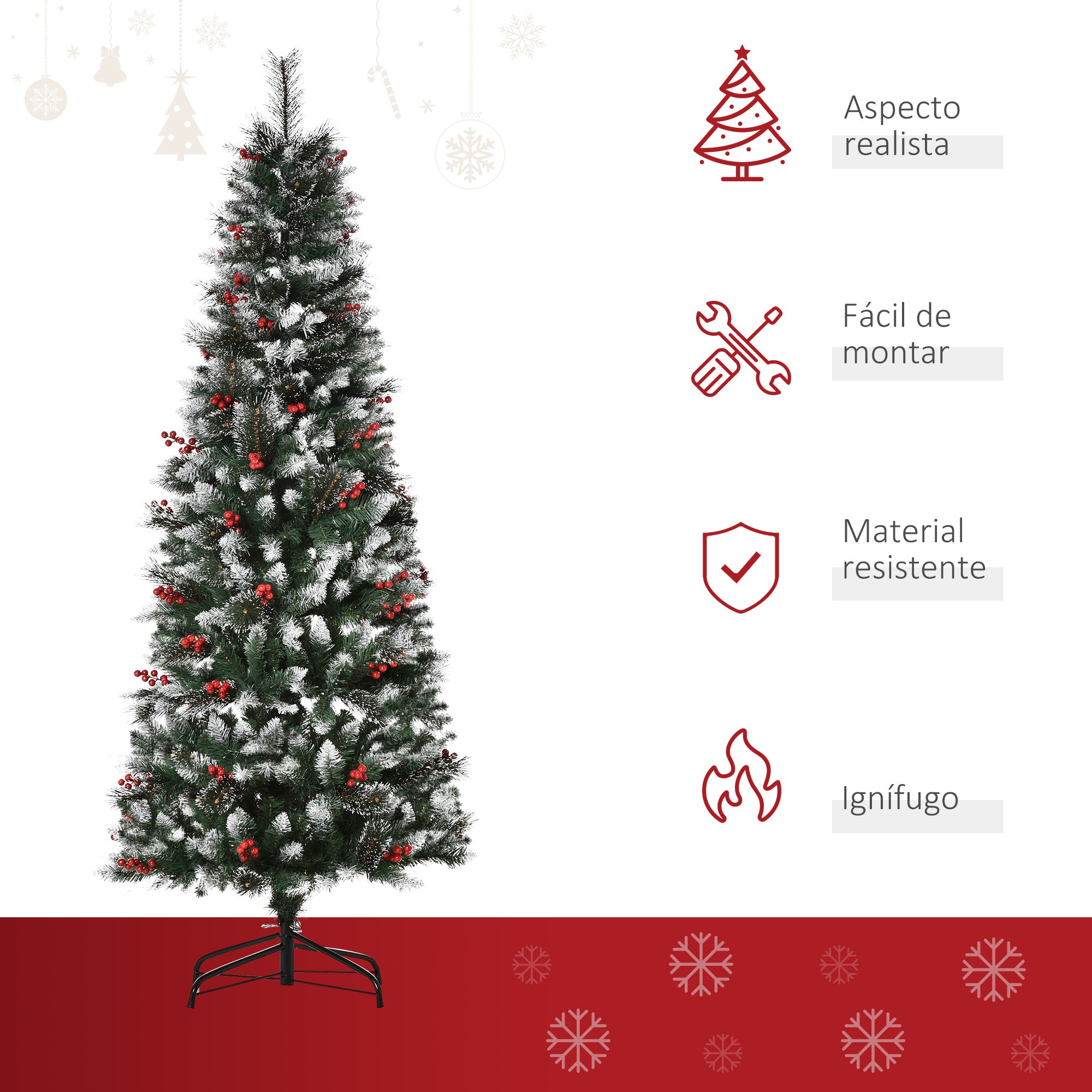 Árvore de Natal Artificial – 180cm – Verde – PVC