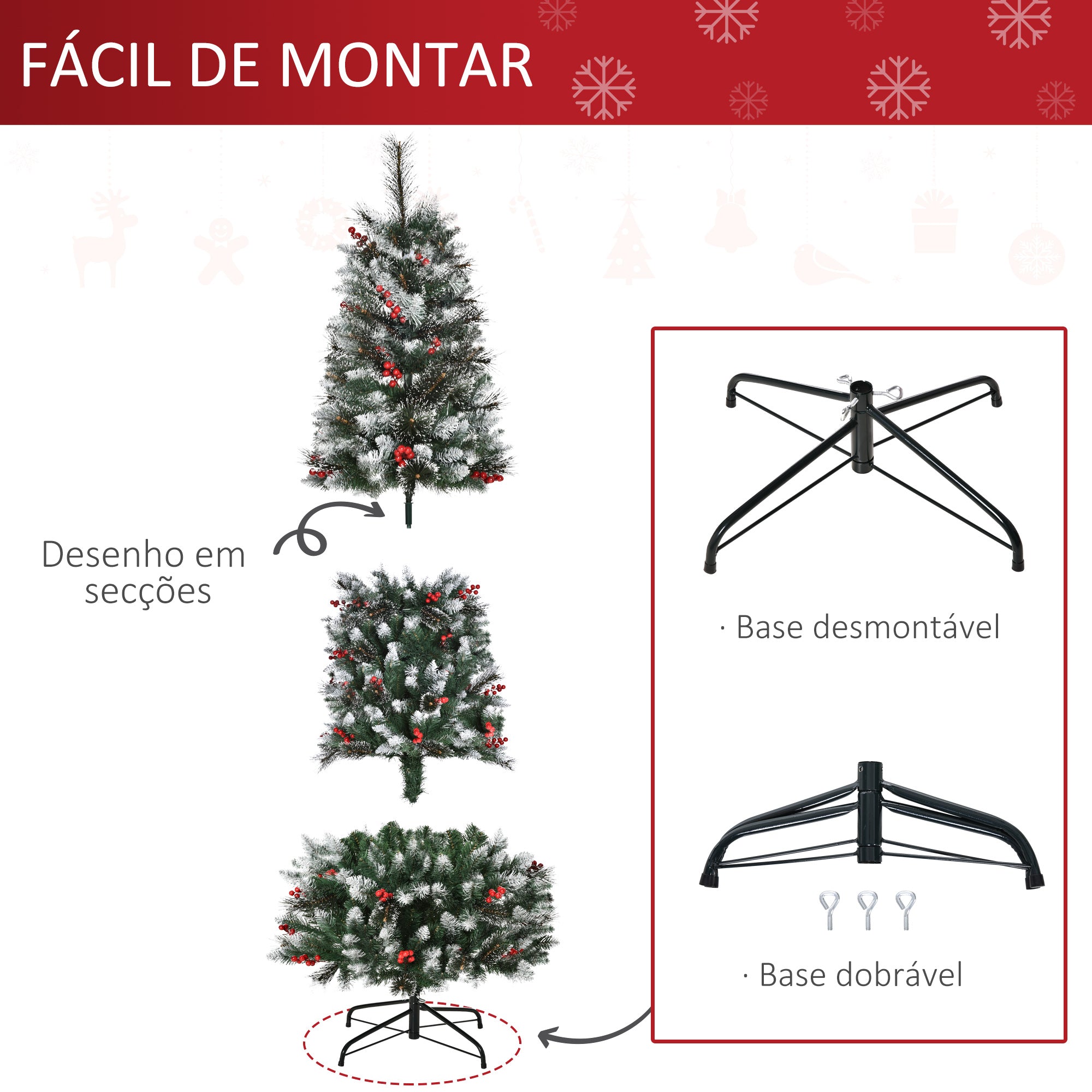 Árvore de Natal Artificial – 180cm – Verde – PVC