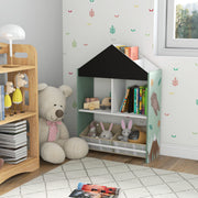Estante Organizadora Infantil – 62,4x26,5x90 cm – Verde – MDF e tecido não tecido