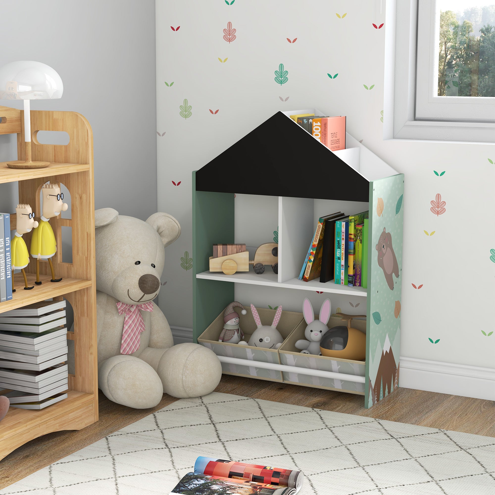 Estante Organizadora Infantil 62,4x26,5x90 cm Verde