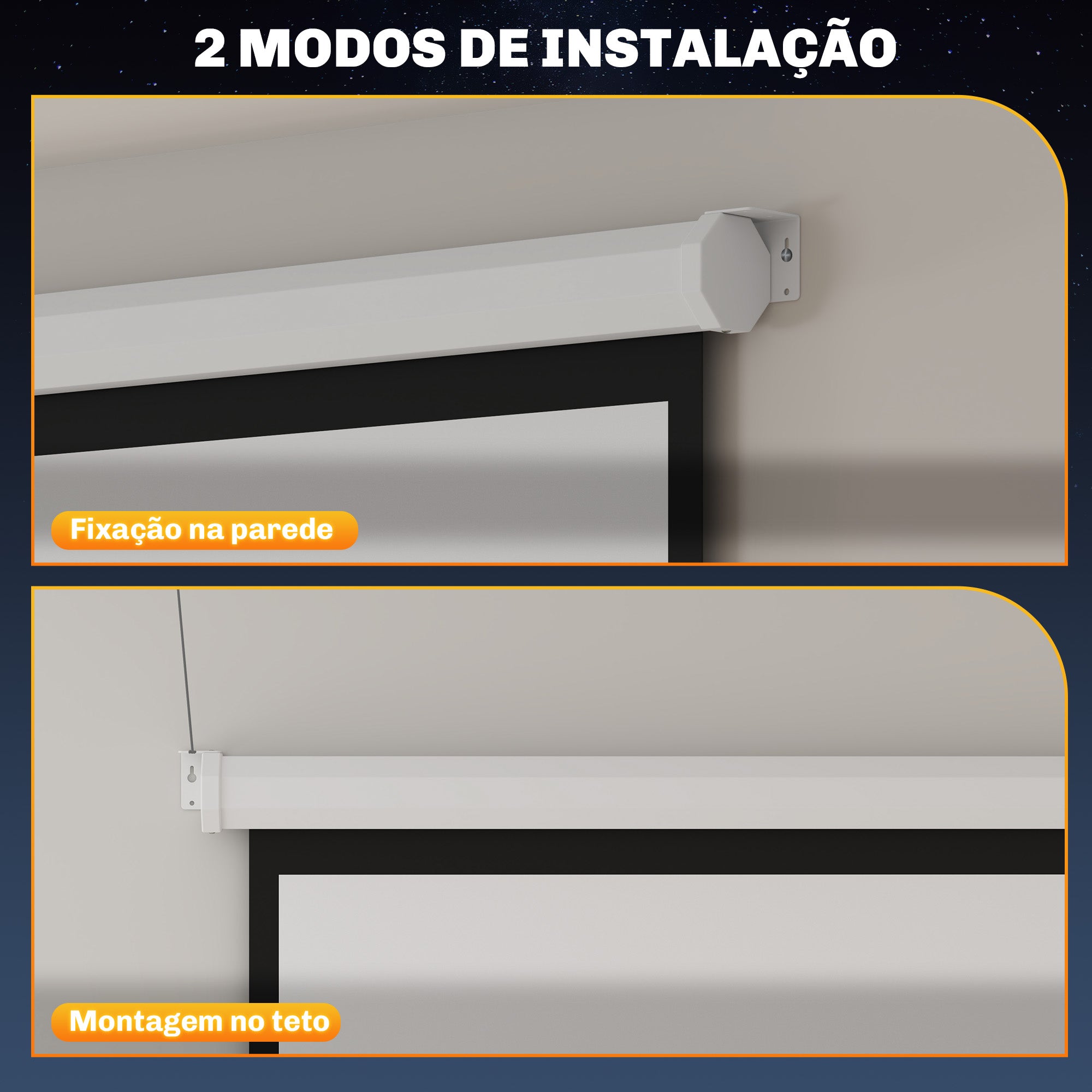 Tela de Projeção de 84 Polegadas 4:3 Branco - 181x8x138 cm