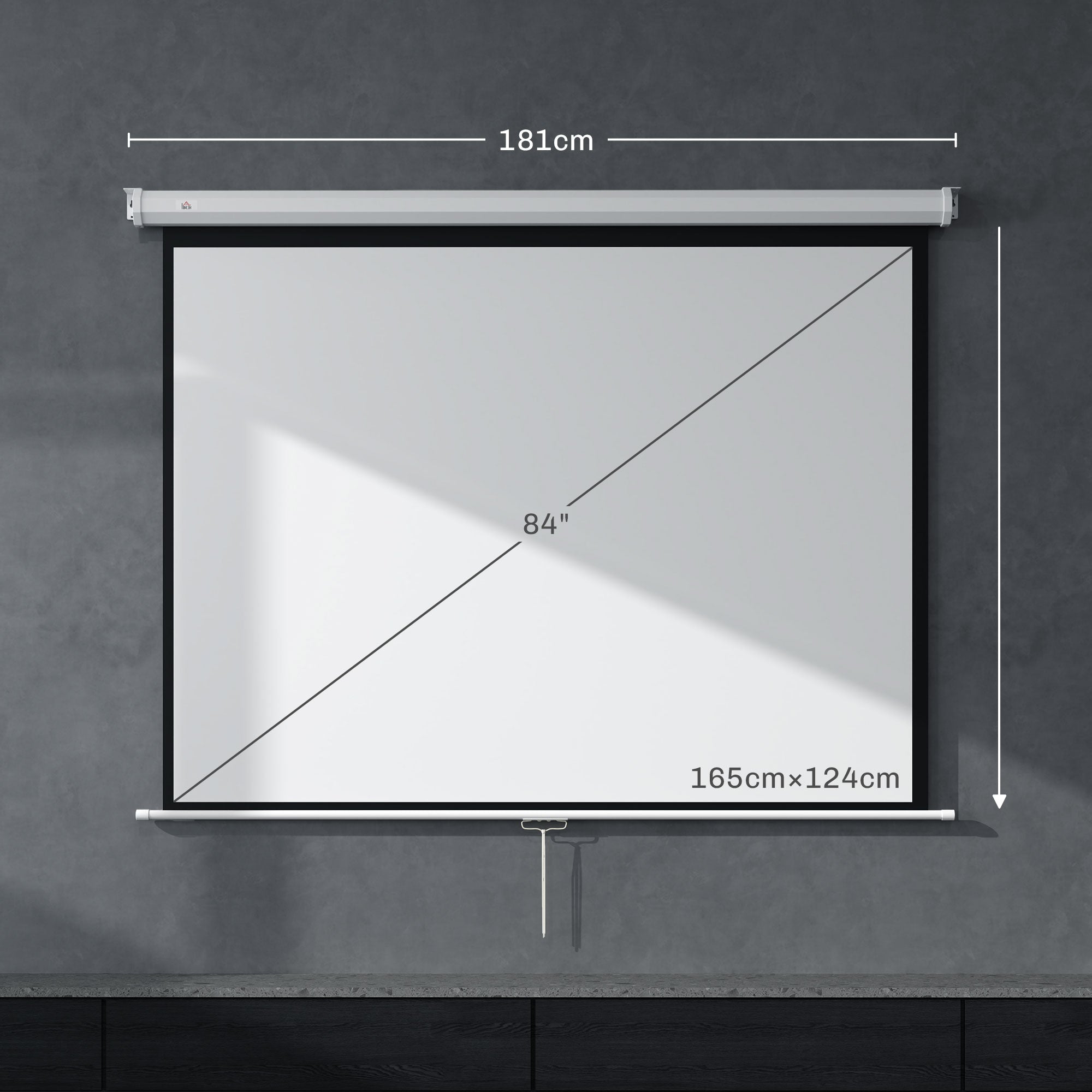 Tela de Projeção de 84 Polegadas 4:3 Branco - 181x8x138 cm