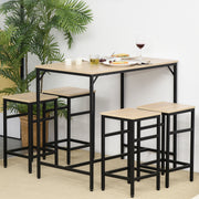Conjunto de Mesa de Bar em Preto e Carvalho - 100x60x88 cm