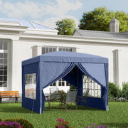 Tenda de Jardim – 295x295x195-258 cm – Azul – Aço e Tecido Oxford