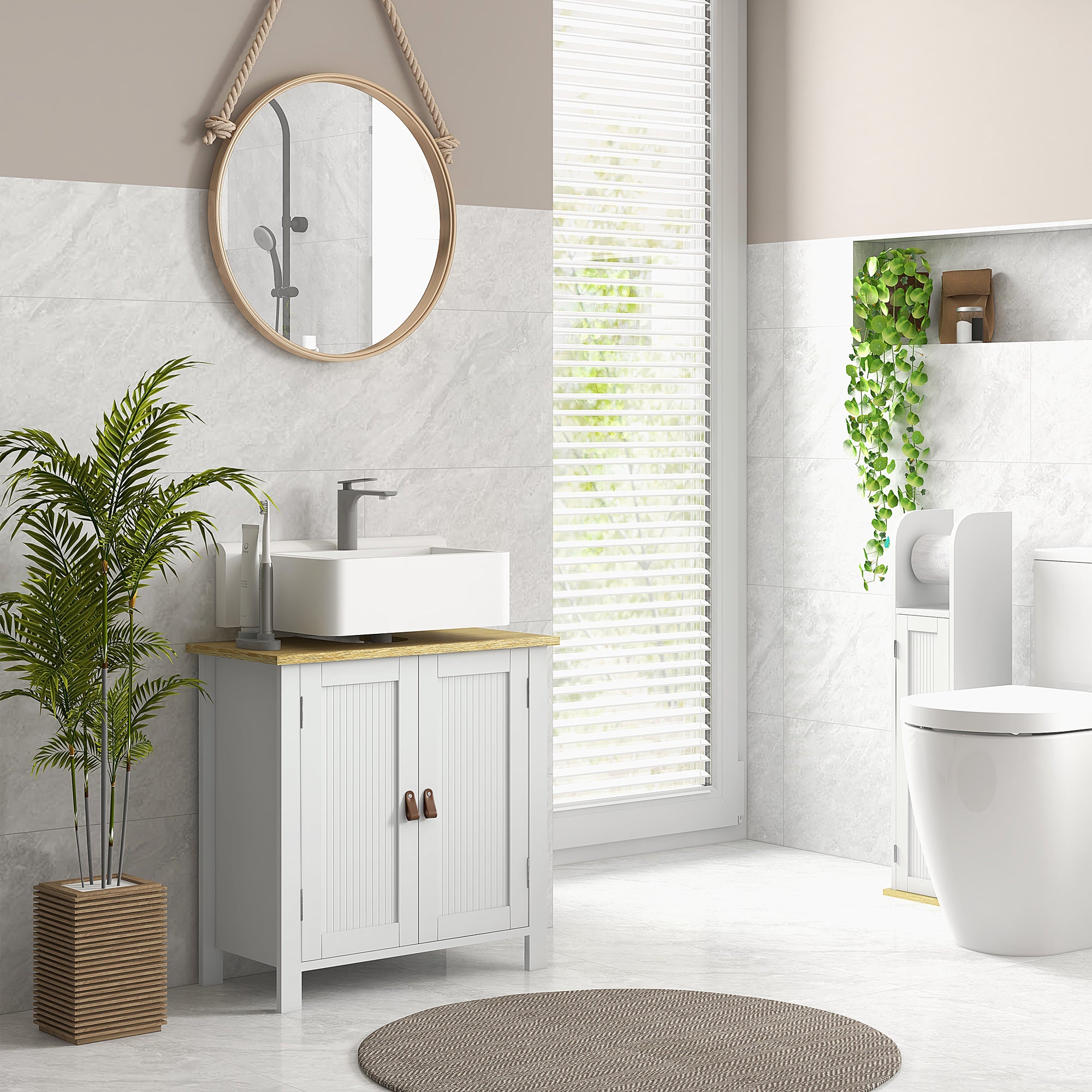 Móvel para Lavatório Branco 60x30x60 cm - Organização e Elegância para a sua Casa de Banho