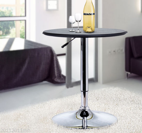Mesa de Bar com Altura Ajustável Ø63x67-93 cm - Cor Preto