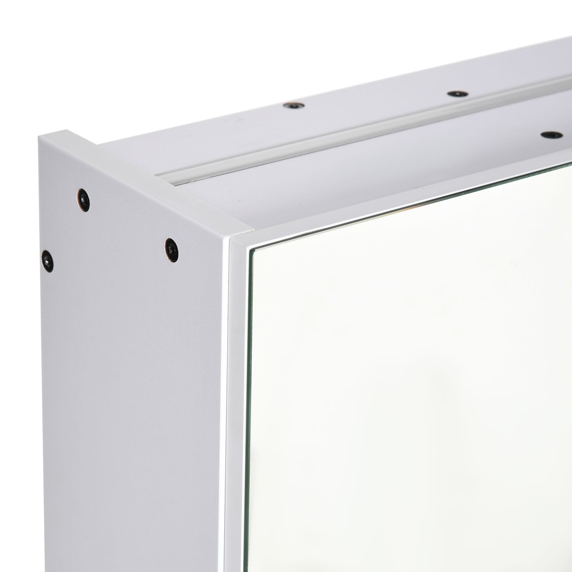 Armário de Casa de Banho com Espelho e Luzes LED - 90x15x75 cm - Branco