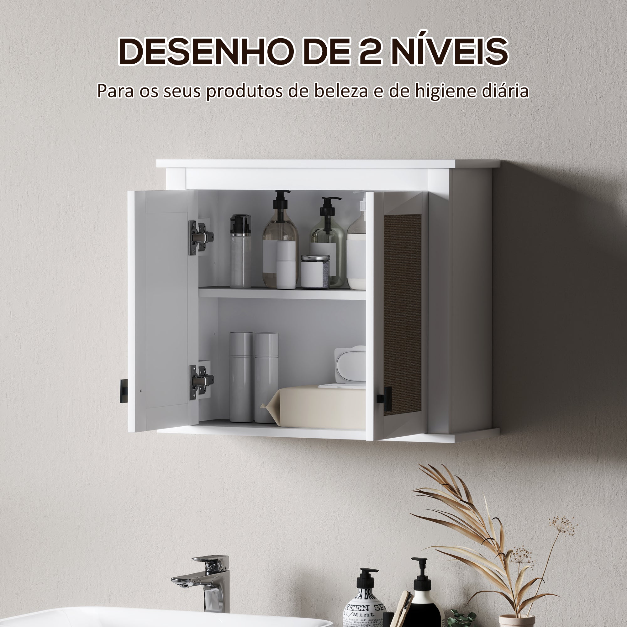 Armário de Parede para Casa de Banho Branco 60x19,5x49,4 cm