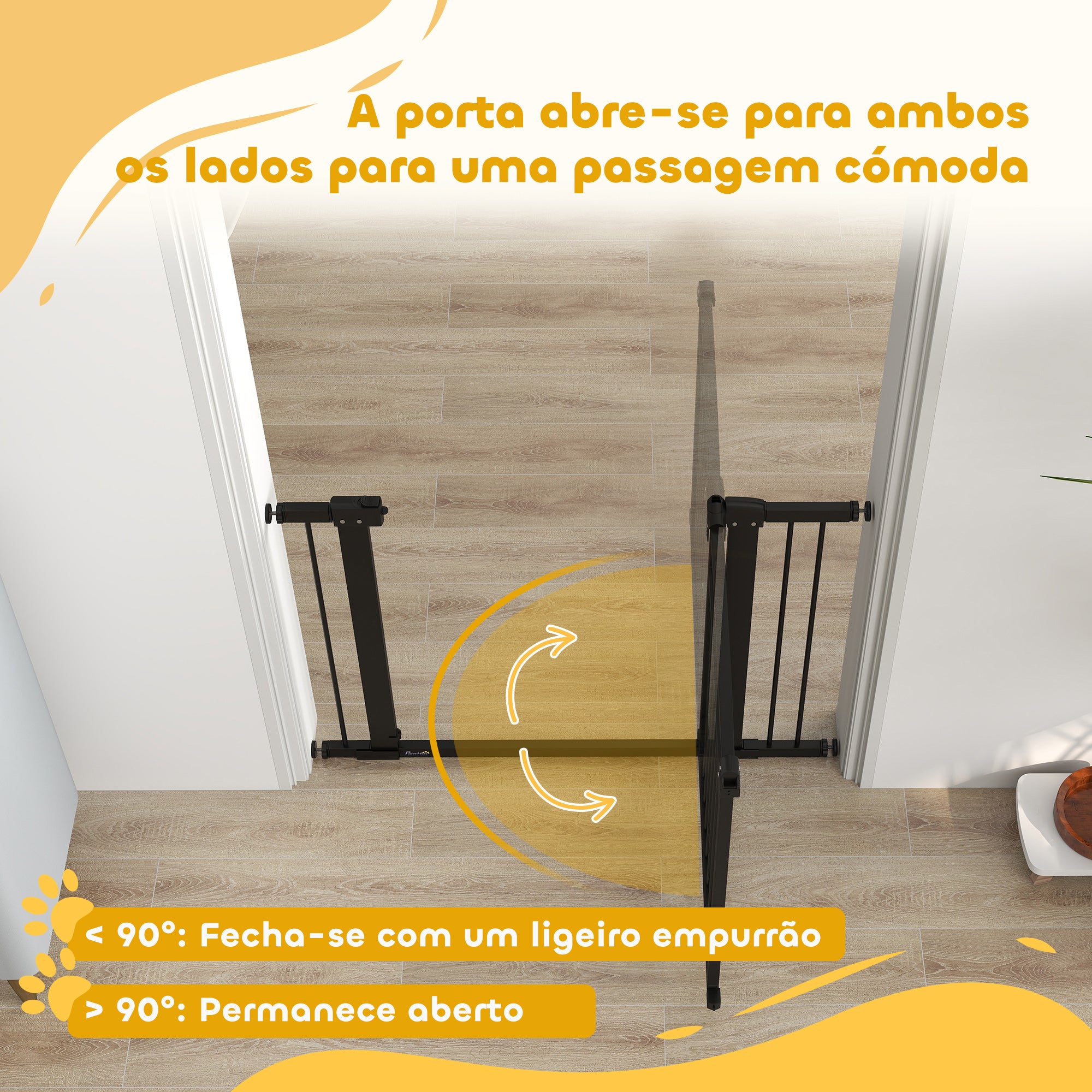 Barreira de Segurança Extensível 76-102 cm Preto